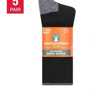 New Weatherproof Vintage Men's Outdoor Crew Sock, 5-pair